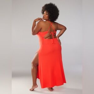 Savage Fenty Loungewear Sleeveless Red/Pink Rib Lightweight Maxi Dress